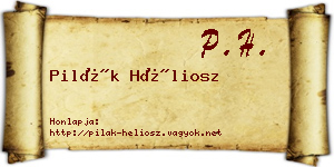 Pilák Héliosz névjegykártya